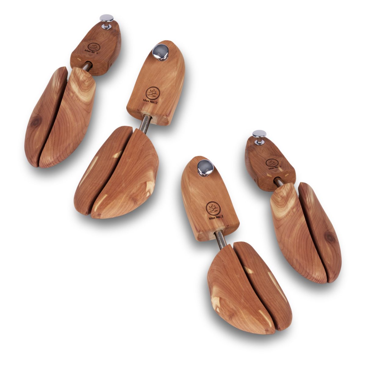 MAX No.2 Cedar 2 Paar Set - Zedernholz Schuhspanner für Herren - Schuhstrecker hält Schuhe in Form - für angenehme Frische
