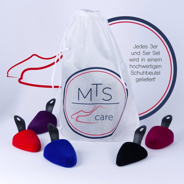 Lisa Basic velvet shoe tree for pumps, by MTS shoecare made in Germany (Set 3 pairs)
